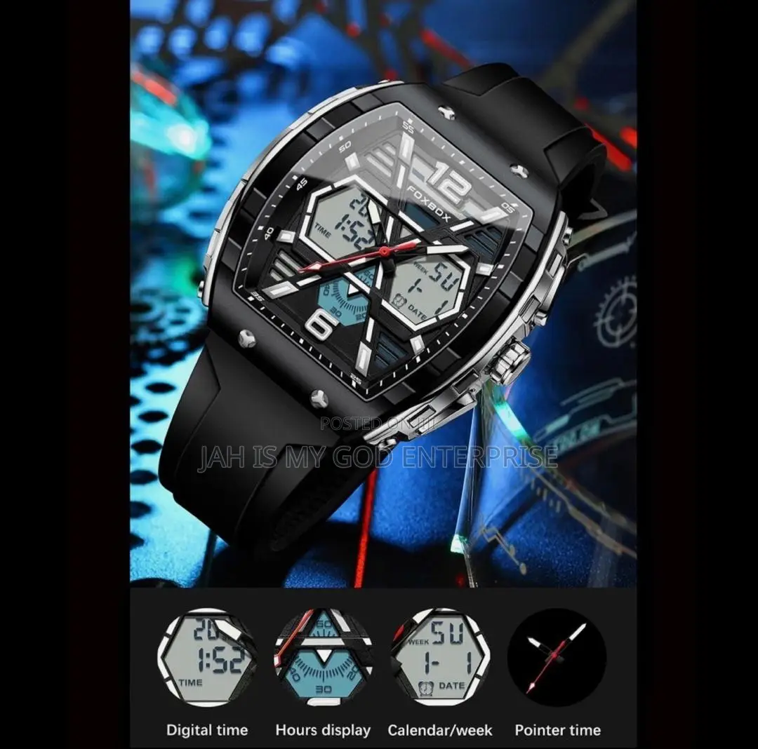 Lige Foxbox Digital Men Military 50m Waterproof Led Quartz Sport Watch