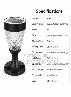 1200mAh Battery Solar Bowl Light LED Decorative Garden Lamp