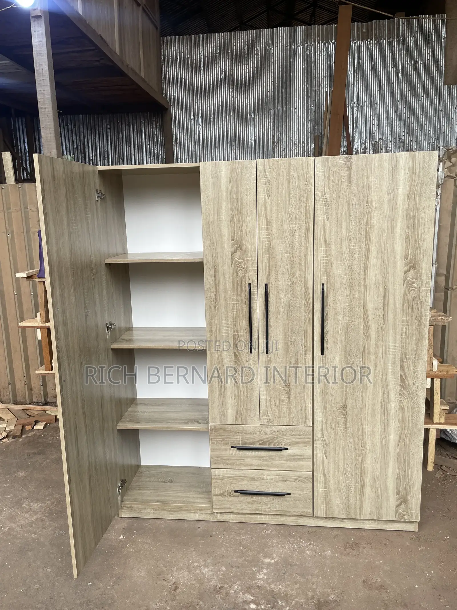 Modern 3-in-1 Wardrobe With Drawers Shelves