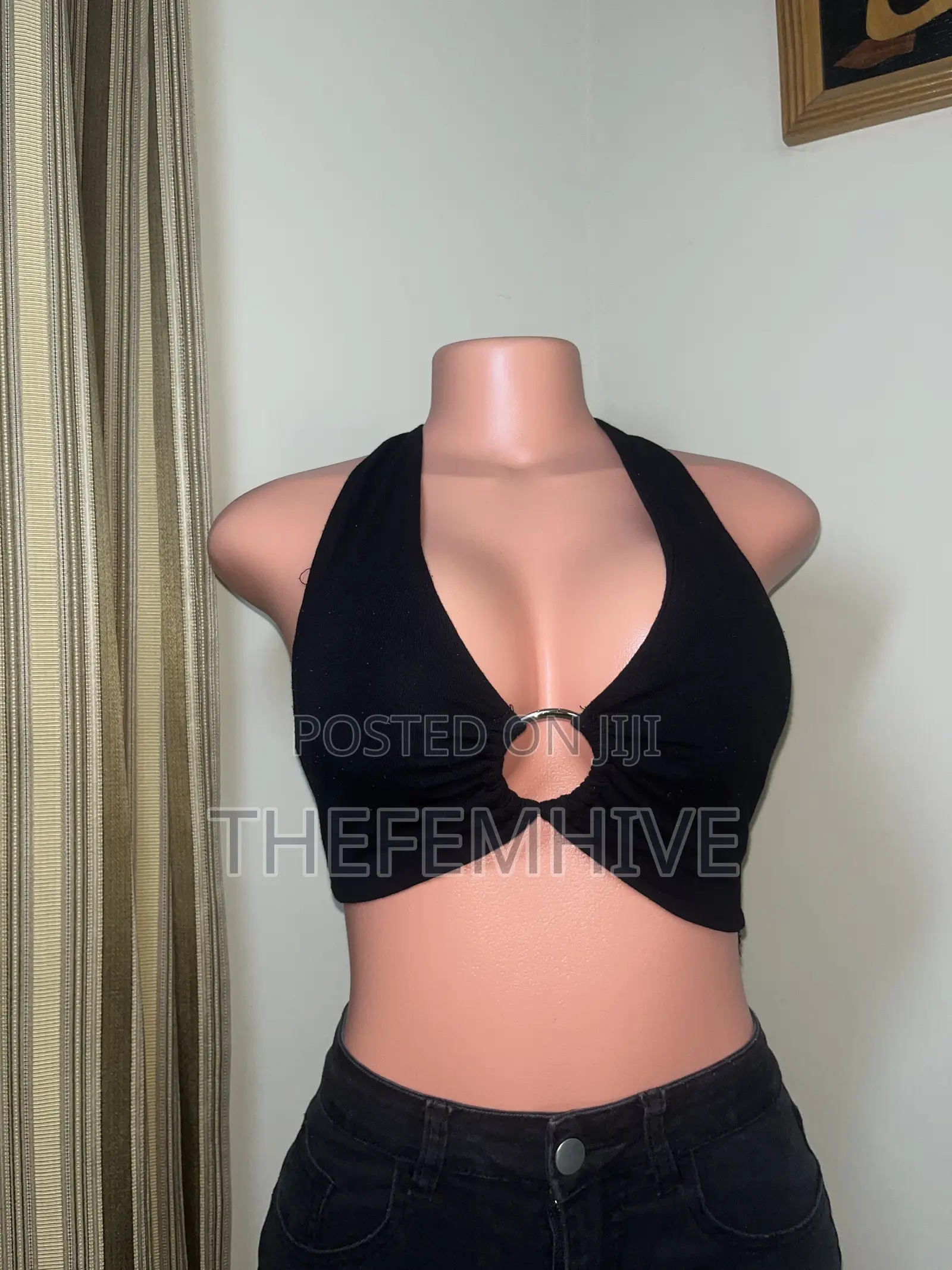 Black Pretty Little Thing Bare Back Top
