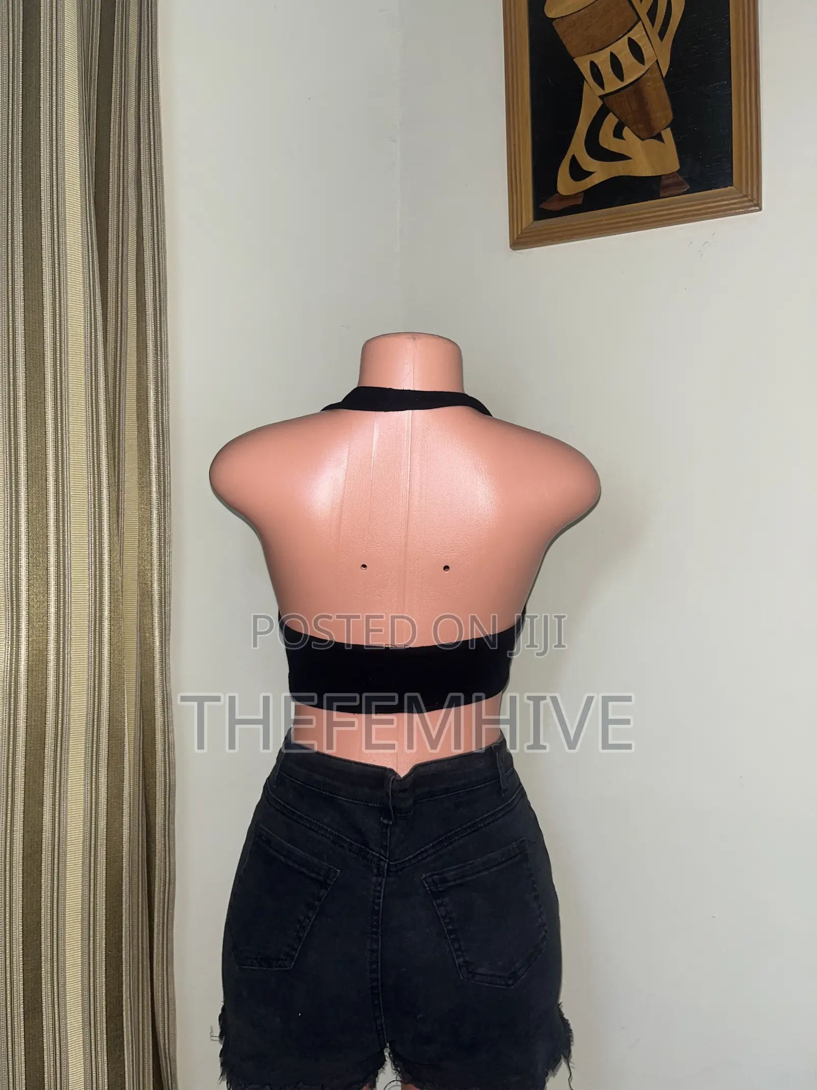 Black Pretty Little Thing Bare Back Top