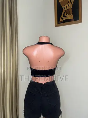 Black Pretty Little Thing Bare Back Top