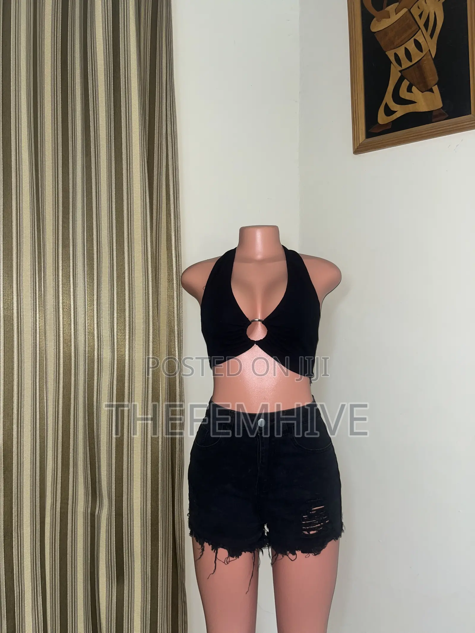 Black Pretty Little Thing Bare Back Top