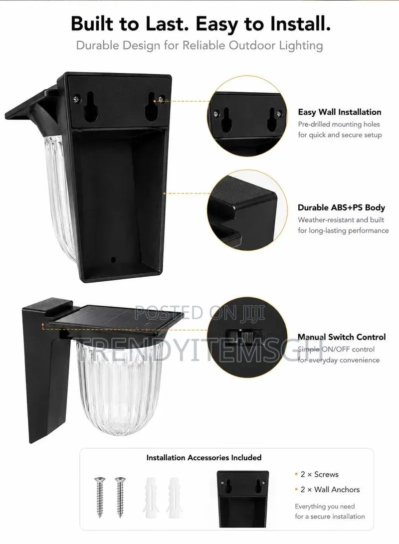 1200mAh Battery Solar Lantern Light Wall Lamp