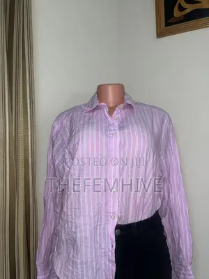 Pink and White Stripe Primark Long Sleeves Shirt