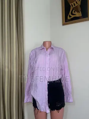 Pink and White Stripe Primark Long Sleeves Shirt