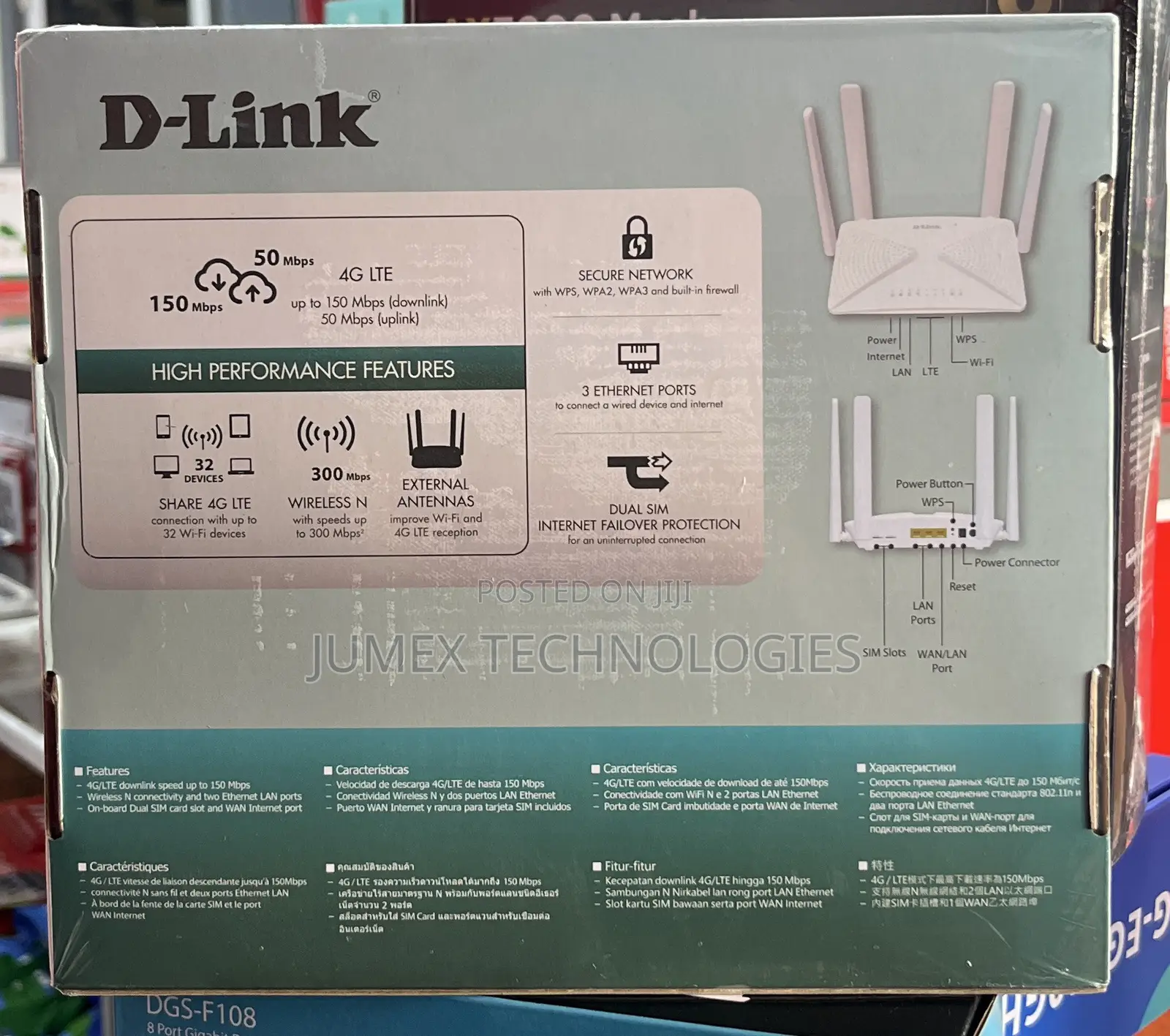 D-Link 4g Universal Sim Router Dwe-M922 Dual Sin Cat4 Lte Router