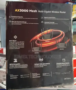 D-Link Ax3000 Mesh Multi- Gigabit Wireless Router Dir-X3010 Wifi6