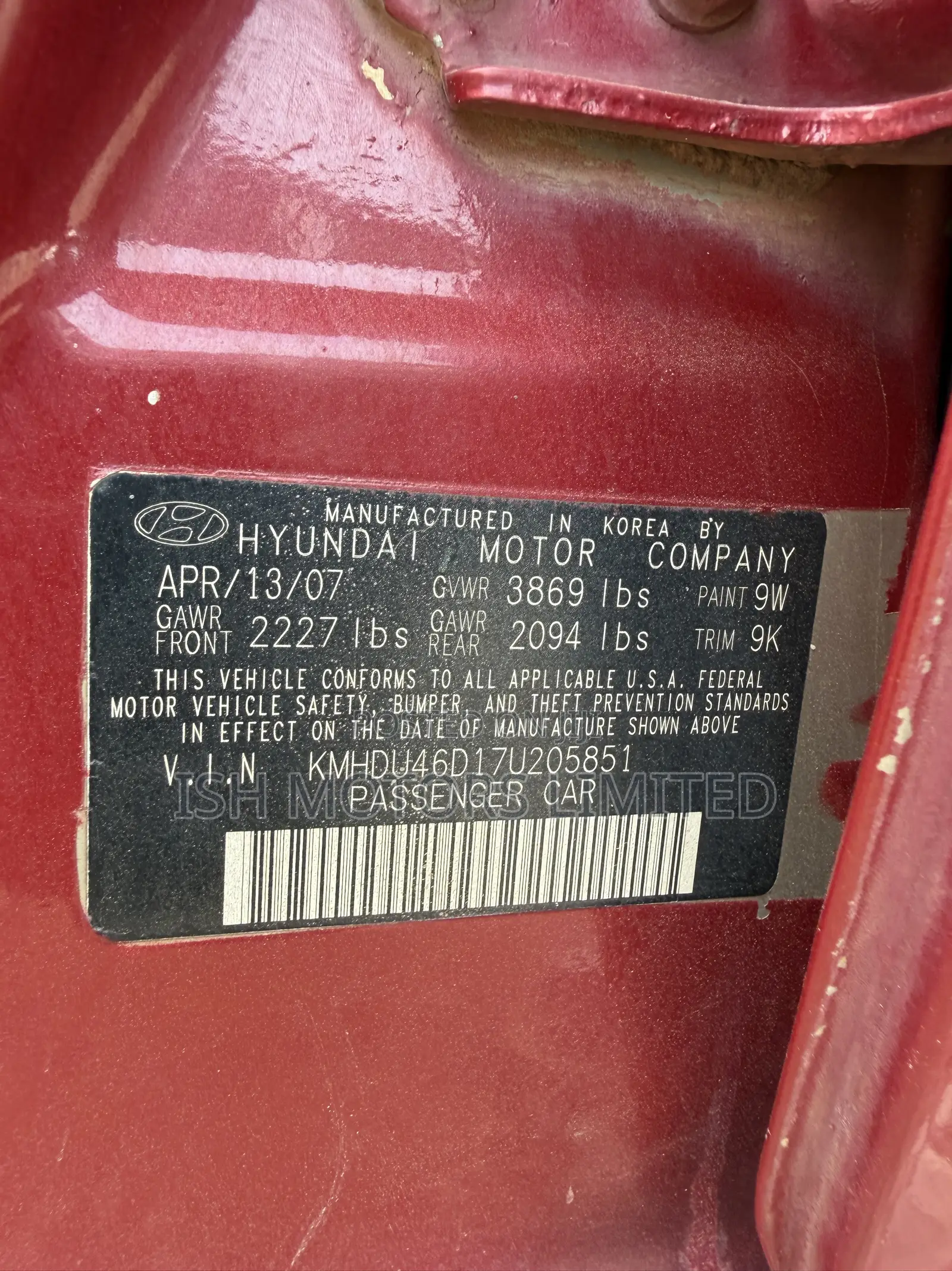 Hyundai Elantra Blue 2010 Red
