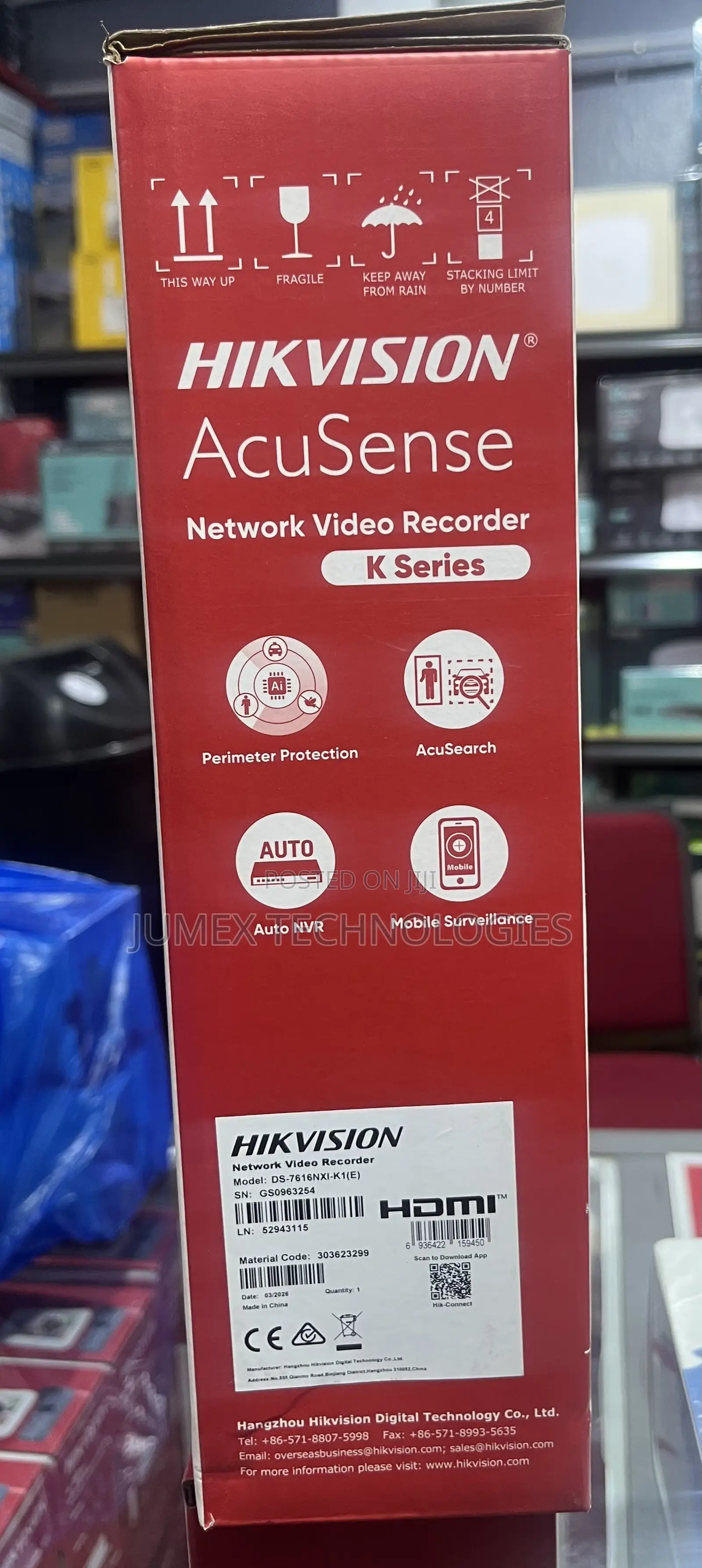Hikvision Acusense 16ch Non Poe NVR Ds-7616nxi- K-Series