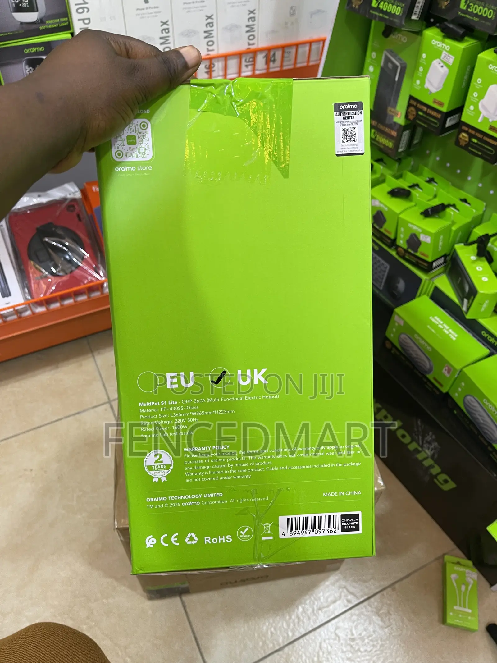 Oraimo MultiPot S1 Lite OHP-262A – 1600W Electric Hotpot