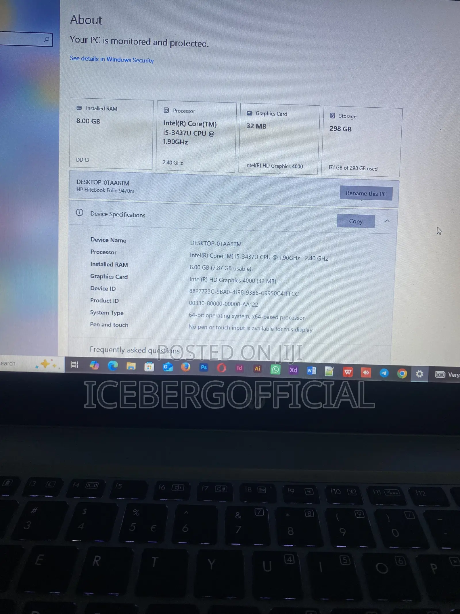 Laptop HP EliteBook Folio 9470M 8GB Intel Core i5 HDD 320GB
