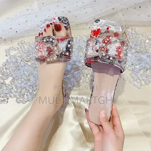 Ladies Rhinestone Flat Slippers