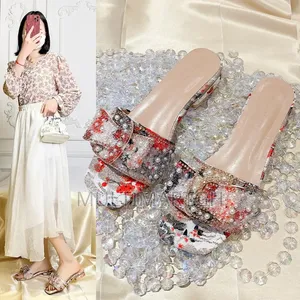 Ladies Rhinestone Flat Slippers