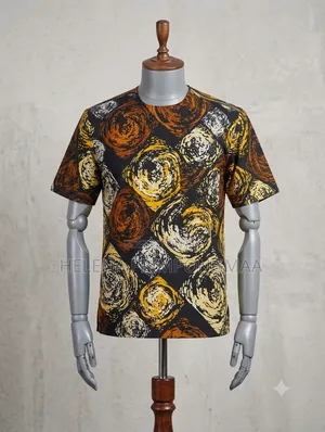 Round Neck African Print Shirt