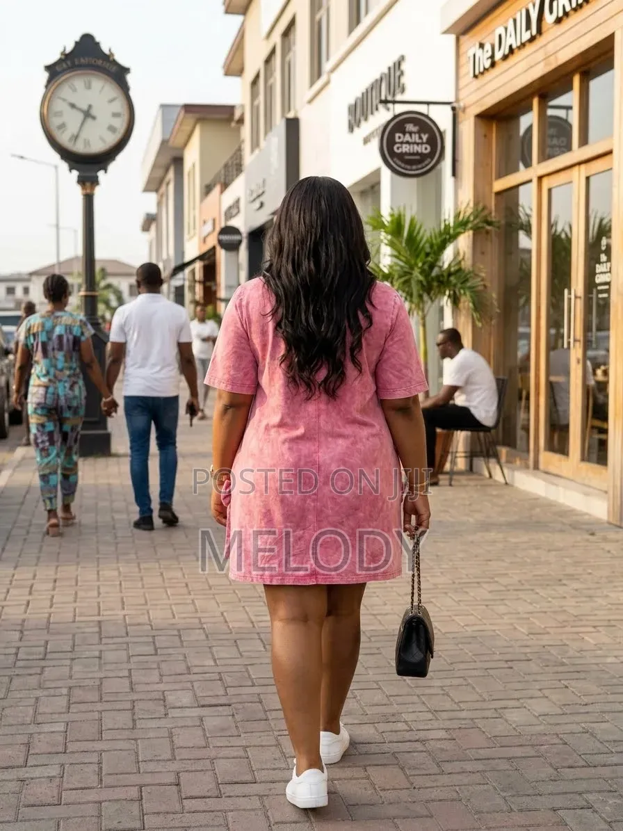 Acid-Wash Bow Mini Dress