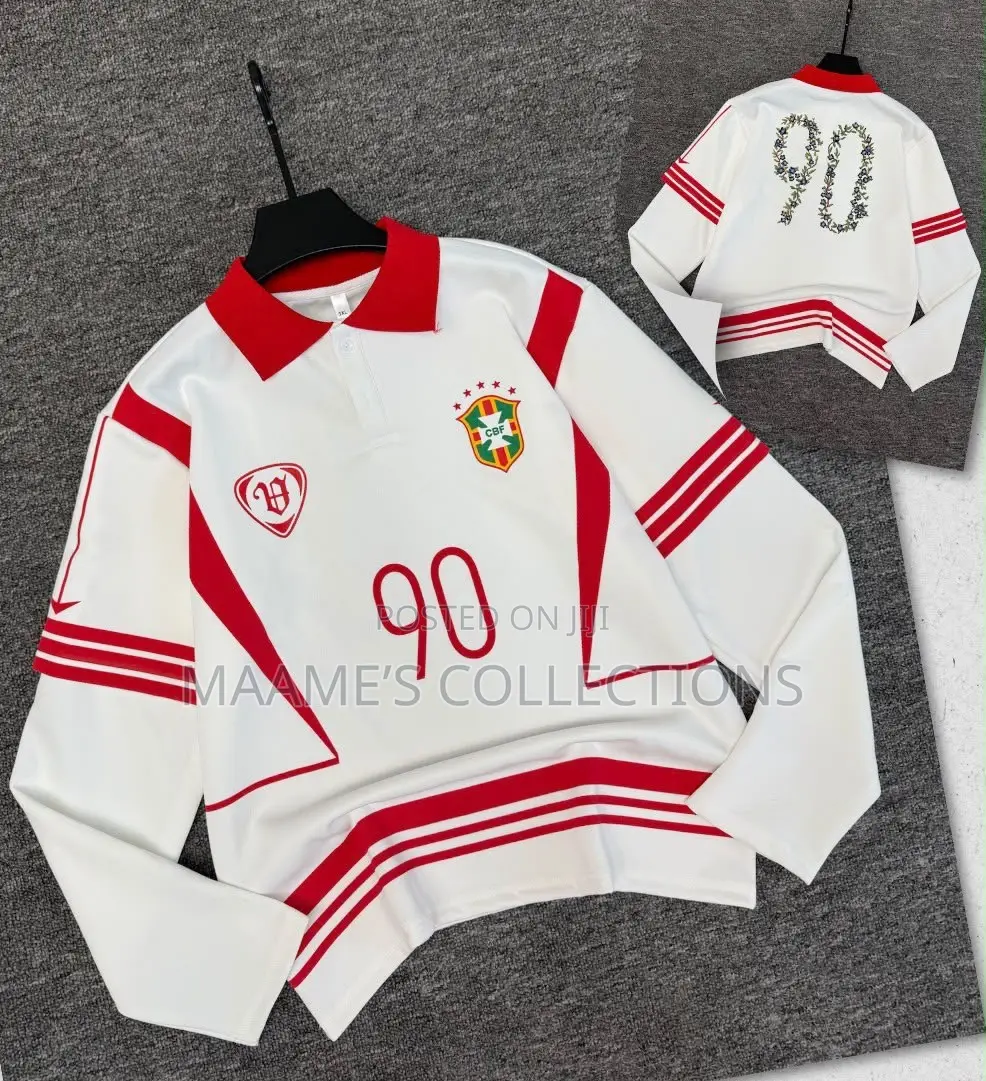 Men Women Long Sleeve Polo Sports Jersey – Stylish 90 Design