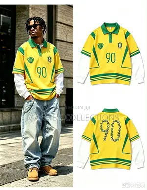 Men Women Long Sleeve Polo Sports Jersey – Stylish 90 Design