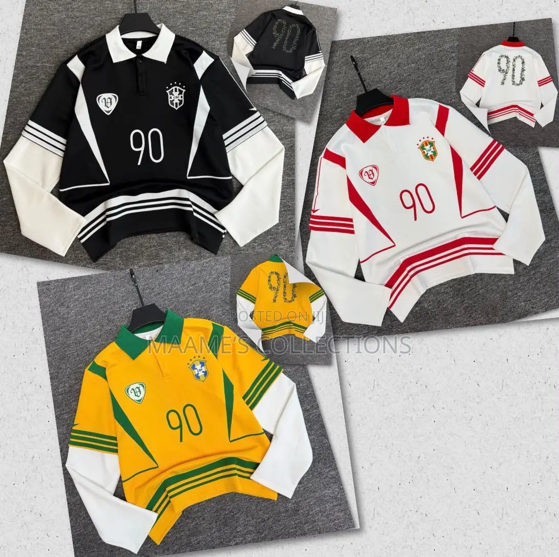 Men Women Long Sleeve Polo Sports Jersey – Stylish 90 Design