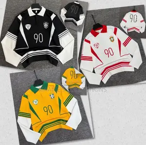 Men Women Long Sleeve Polo Sports Jersey – Stylish 90 Design