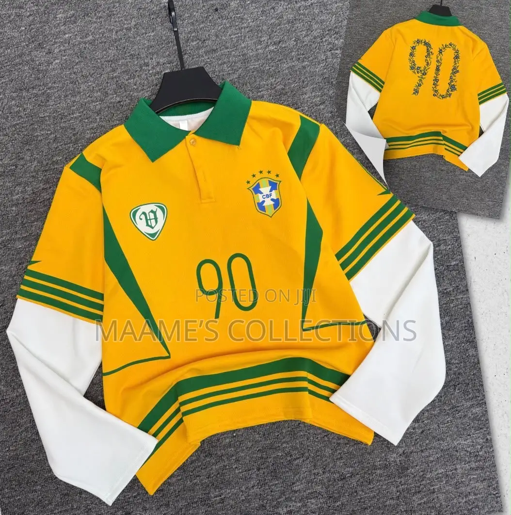 Men Women Long Sleeve Polo Sports Jersey – Stylish 90 Design