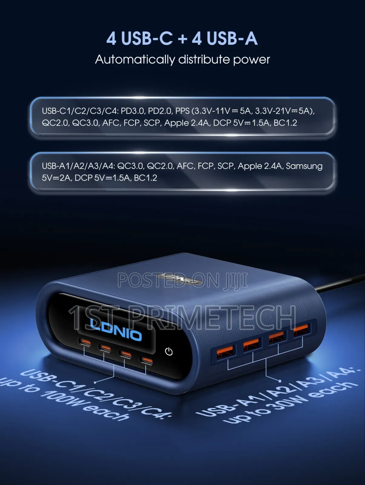 LDNIO 8 Port 100W Desktop Charger