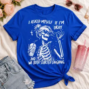 Original Skeleton Graphic Print T-Shirt for Women