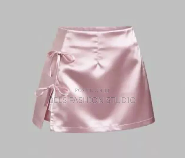 Women's Satin Side-Tie Wrap Mini Skirt -Multicolours