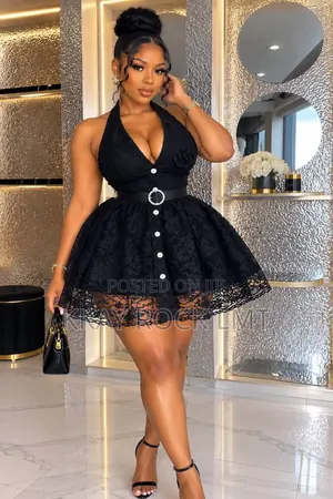 Black Lace Dress Party Wear