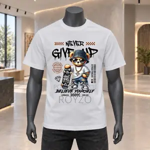 Original 100% Cotton, Bear Graphic Print T-Shirt, Men T-Shirts