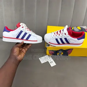 Adidas Superstar "Cloud White / Dark Blue / Red