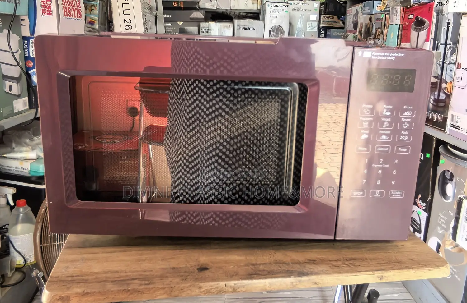 17lit Georgehome Digital Burgundy Microwave