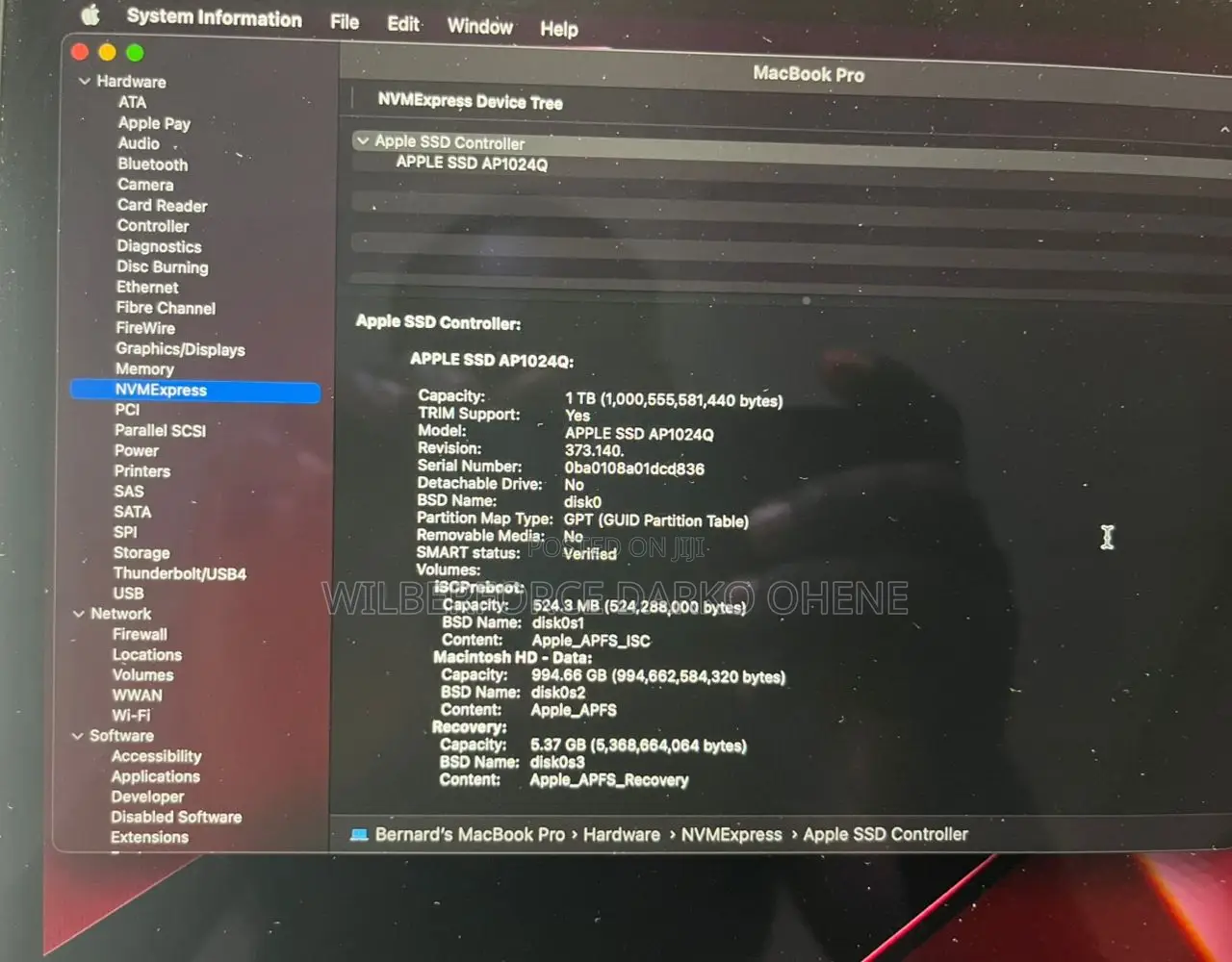 Laptop Apple MacBook Pro 2020 16GB Apple M1 Pro SSD 1T
