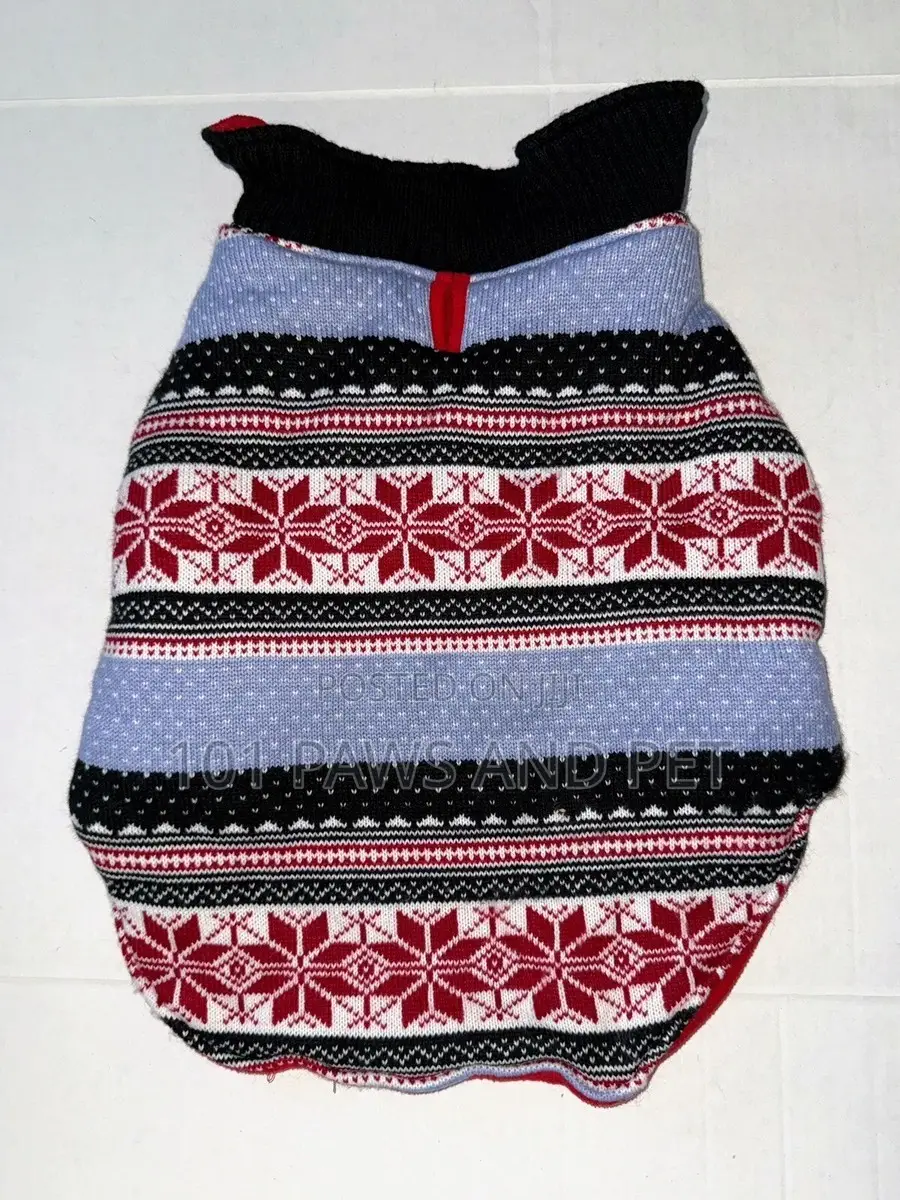The Humane Society Christmas Dog Sweater Large Red White Blue
