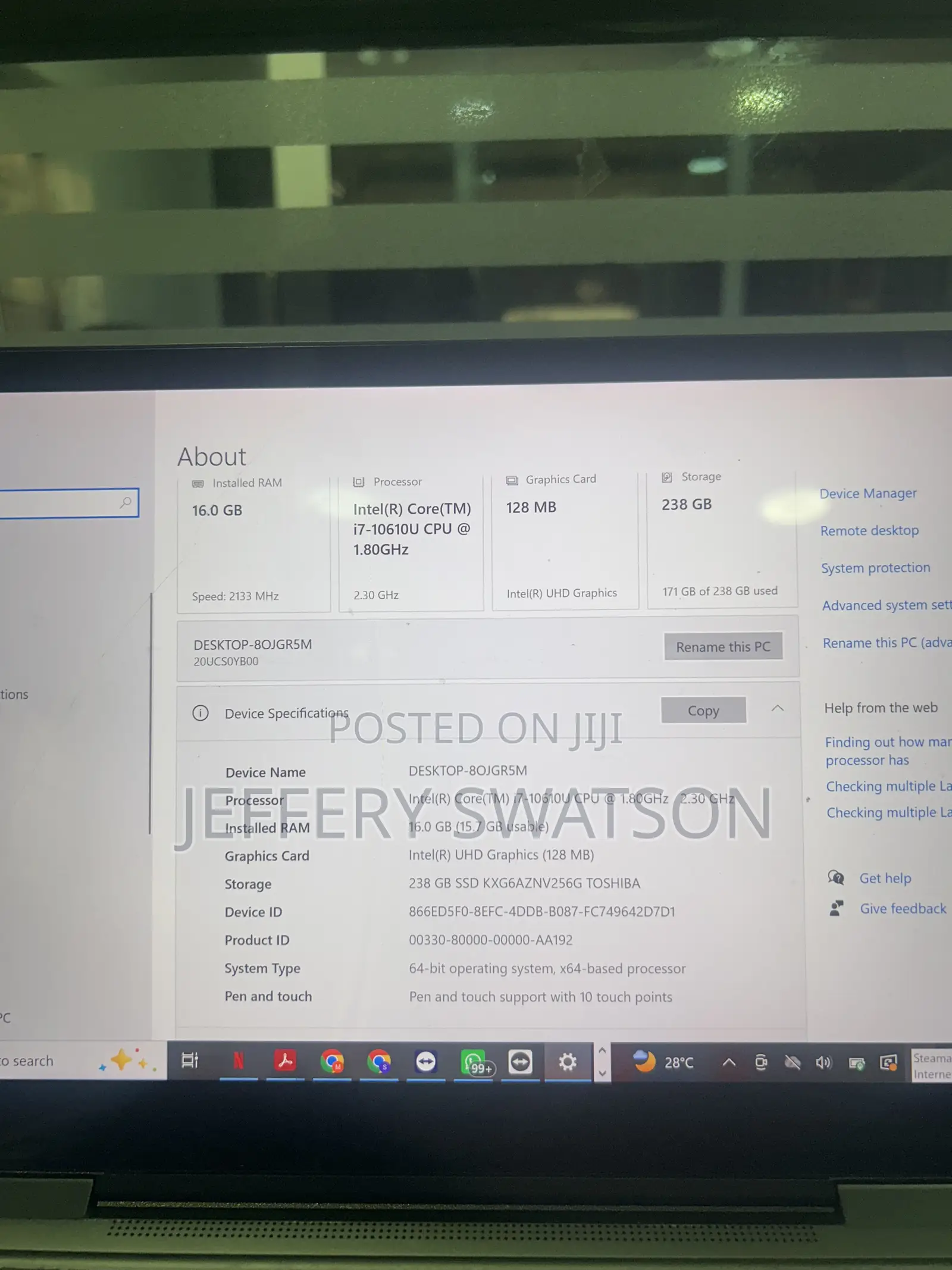 Laptop Lenovo ThinkPad X1 Yoga Gen 8 16GB Intel Core i7 SSD 256GB