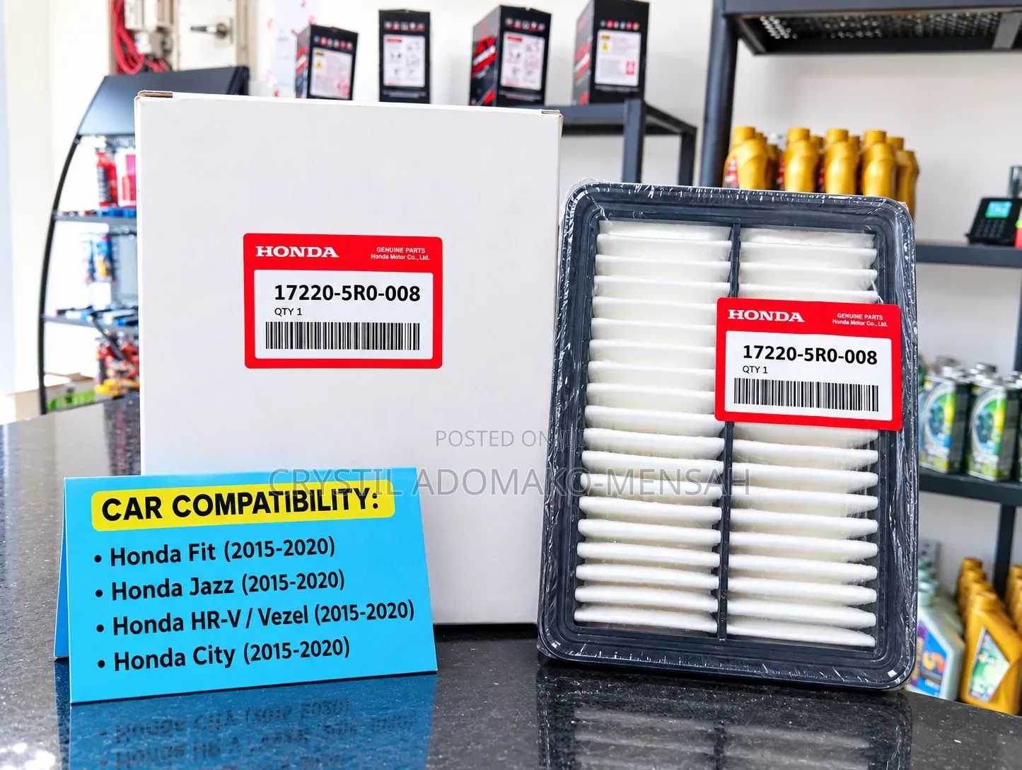 Genuine Honda Air Filter 17220-5r0-008 for Fit, Jazz, HR-V, City