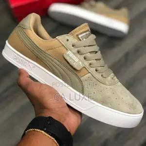 Puma G. Vilas Unisex Sneakers in Tan and Olive Suede