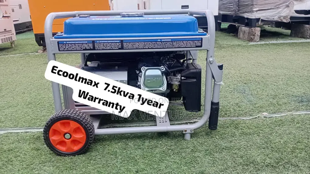 Heavy Duty Ecoolmax 7.5kVA Petrol Generator 7.5kva