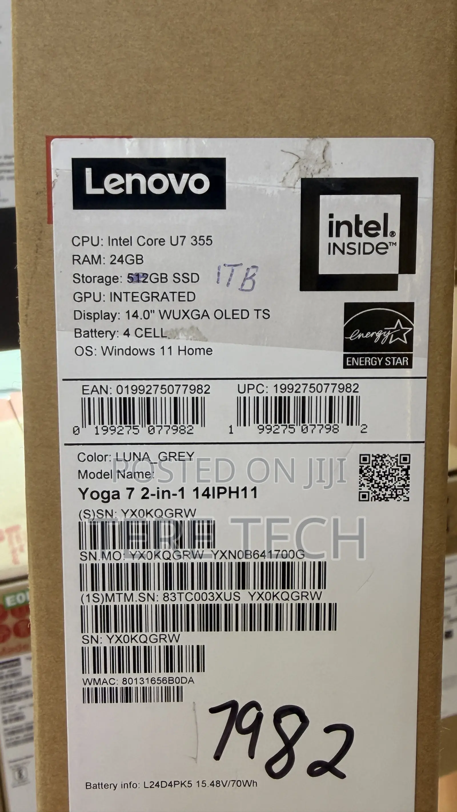 New Laptop Lenovo 24GB Intel Core Ultra 7 SSD 1T