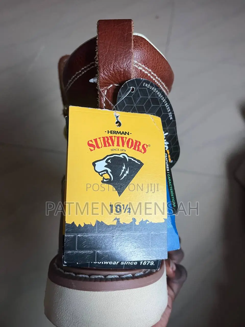 Men's Genuine Leather Mock Steel Toe Boots(Herman Survivors)- White So
