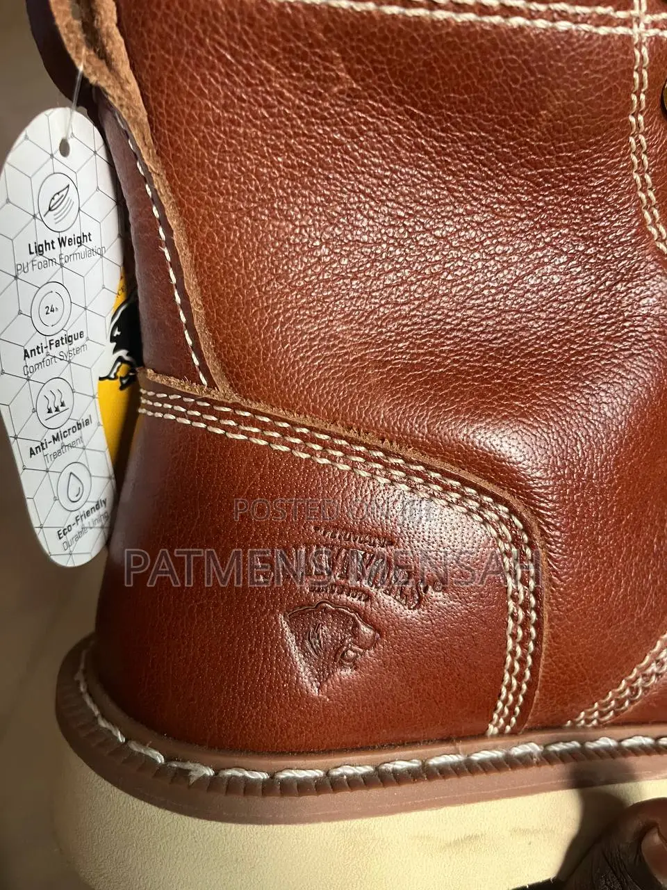 Men's Genuine Leather Mock Steel Toe Boots(Herman Survivors)- White So