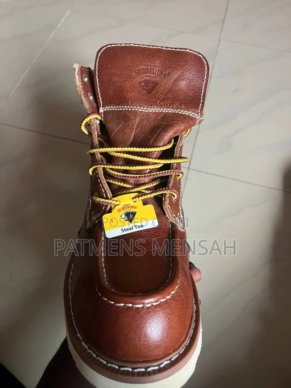 Men's Genuine Leather Mock Steel Toe Boots(Herman Survivors)- White So