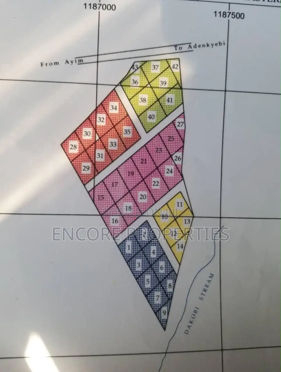 43 Plots of Well-Demarcated, Titled Land at Ayim, Aburi,