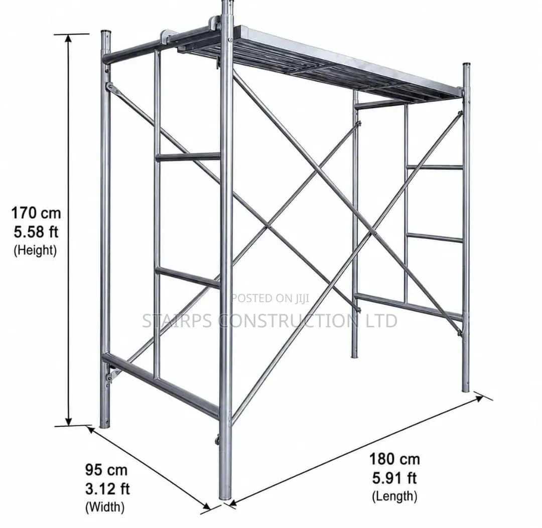 170cm by 180cm by 95cm Galvanized Scaffold.