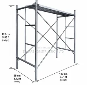 170cm by 180cm by 95cm Galvanized Scaffold.