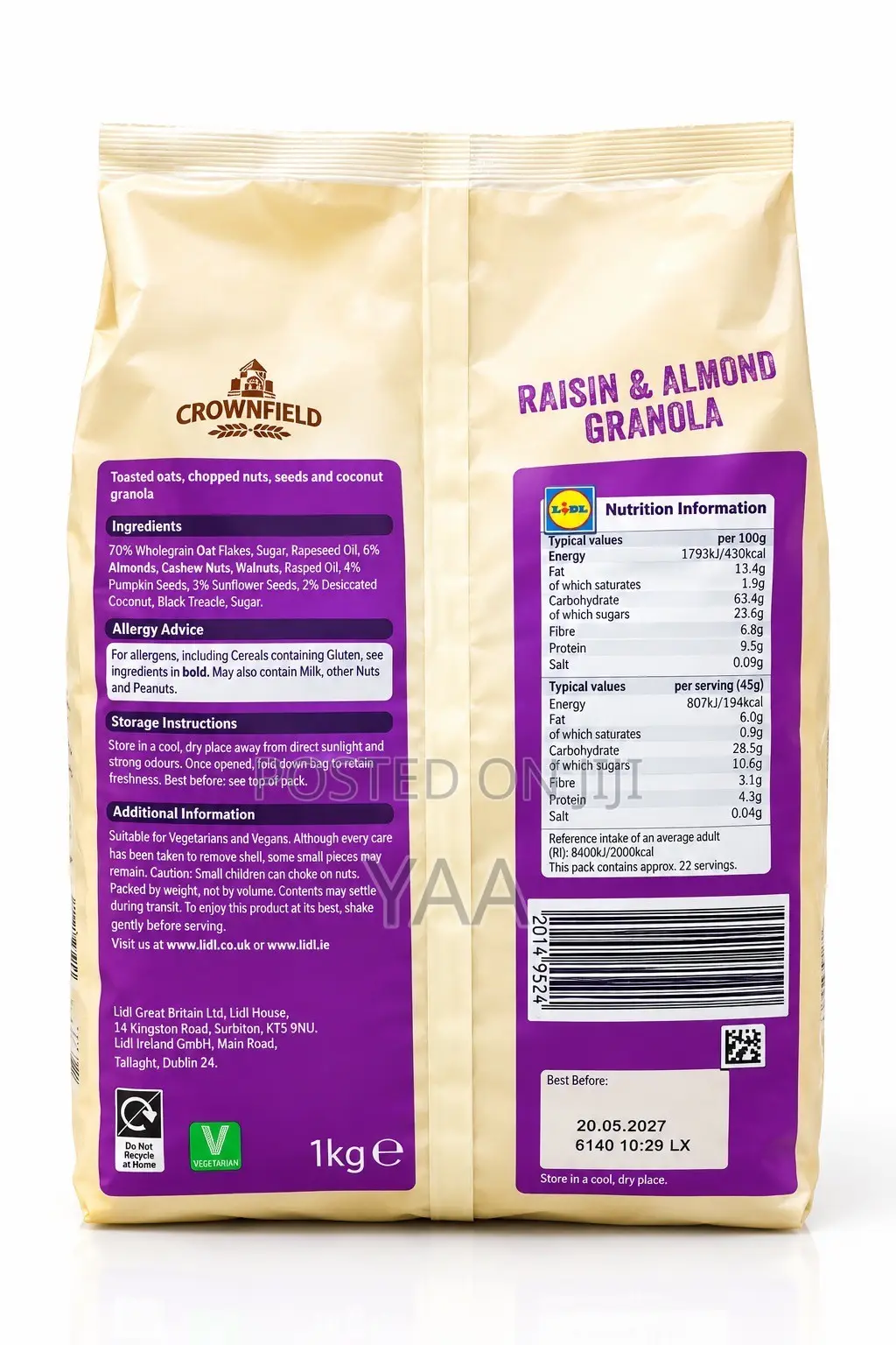 Crownfield Raisin Almond Granola