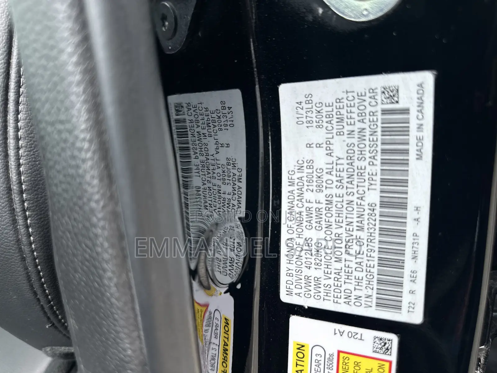 Honda Civic Touring CVT 2024 Black