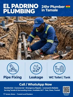 24hr El Padrino Plumbing Tamale- Pipe Fixing,leakages,WC Tank