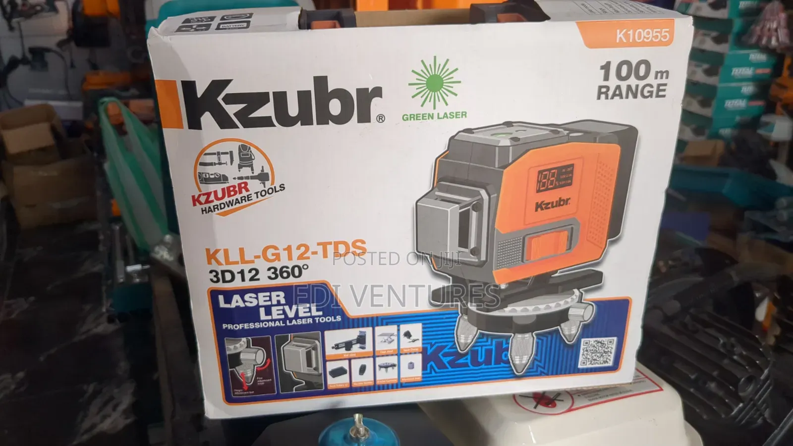 Cordless 12 Lines Green Laser Level - 100m Range