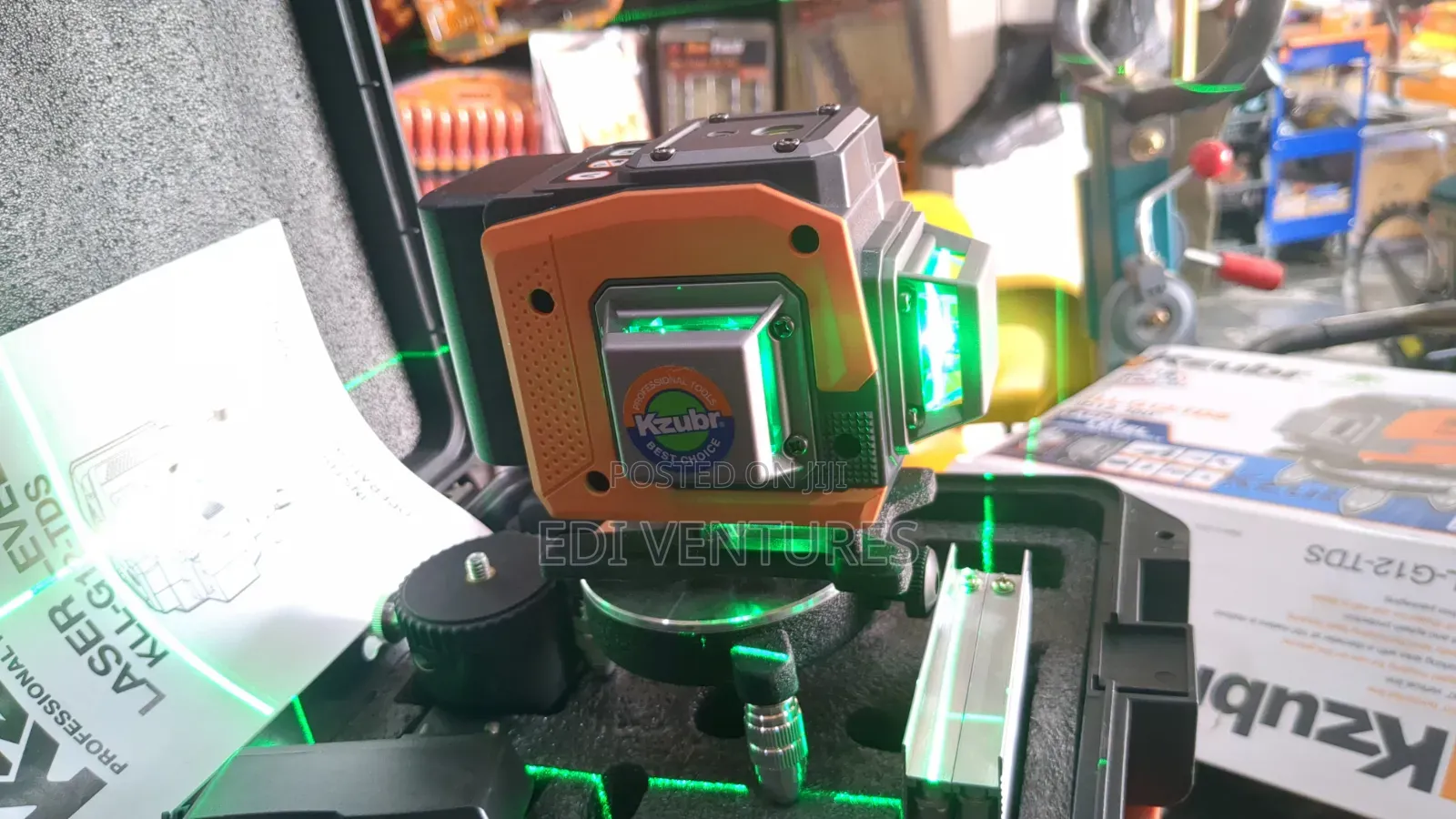 Cordless 12 Lines Green Laser Level - 100m Range
